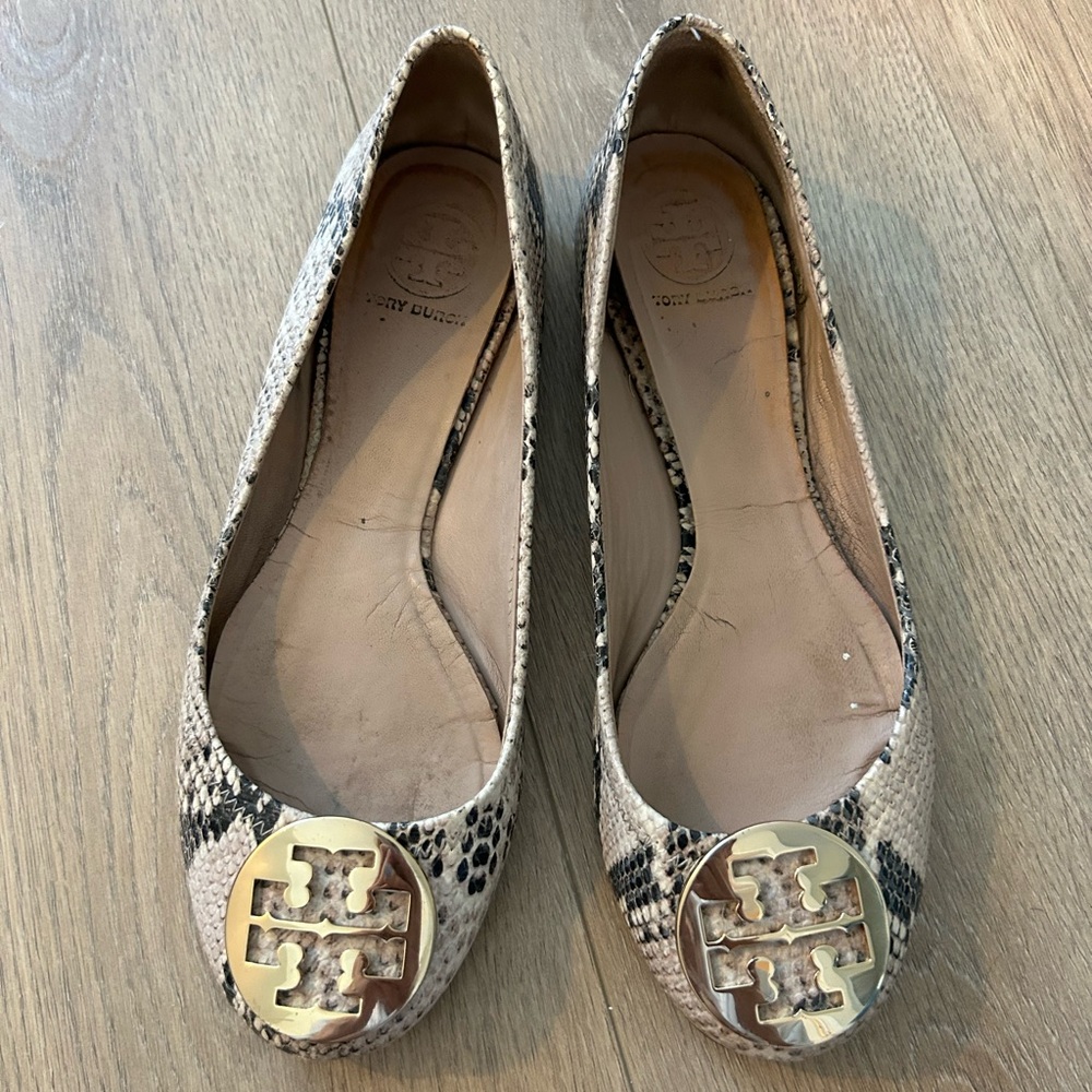 Tory Burch Snake Flats Size 10